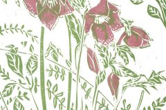 Hellebores: limited edition two plate linocut Edition of 10, measures 15 x 10cm