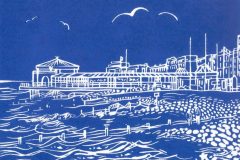 Worthing Lido: Limited edition linocut Edition of 30, image measures 8 x 6\"