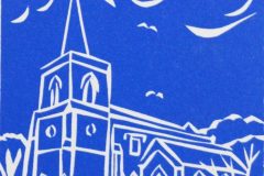 St Mary's Church, Goring-by-Sea: Limited edition linocut Edition of 18, image measures 6 x 4"