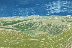 Steyning Bowl: Limited edition reduction linocut Edition of 12, image measures 40 x 25cm