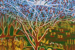 The Tree of Life: Limited edition reduction linocut Edition of 16, image measures 19 x 19cm