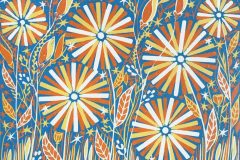 Wheels - Blue I & II: Limited edition reduction linocut 2 different blue versions - 6 in each edition Image measures 8 x 6"