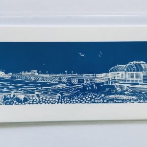 Worthing Pier II greetings card, from limited edition linocut