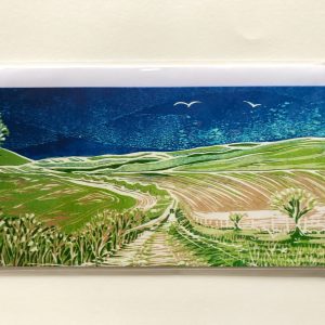 South Downs greetings card, from limited edition linocut